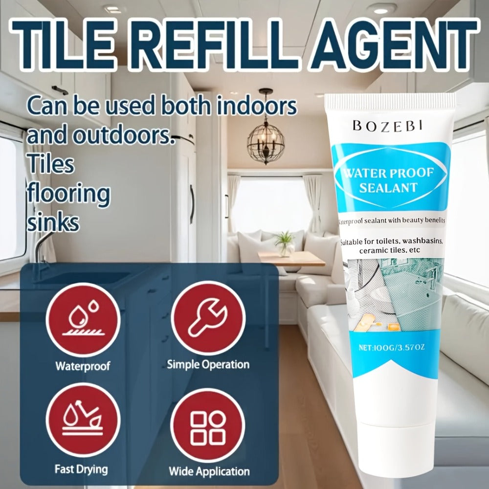 Tile Grout Sealant 100g Gap Filler for Kitchen Bathroom Sink Floor Odor Free Easy Handling for Home Cooking, Dining and Outdoor Meals