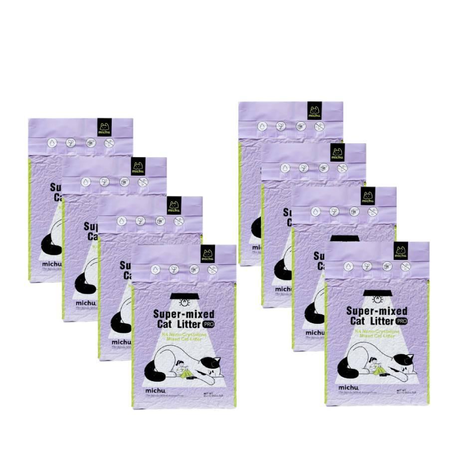 Michu Mixed Tofu Cat Litter, Heavy Duty Flushable Kitty Litter -5.5lb/88oz Original / 8 Pack