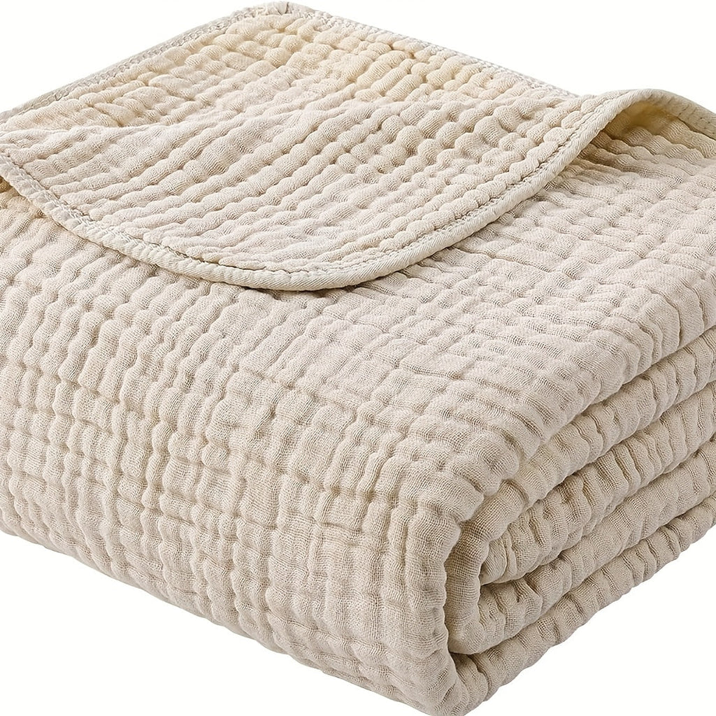 Morandi Cotton Muslin Blanket 6-Layer, Gauze Throw for Couch & Bed, Breathable All Season, 6 Colors