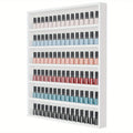 Wall Mount Nail Polish Rack 6 Tier Holds 120 Bottles with Acrylic Baffles – Large Nail Varnish Display Shelf Organizer for Salon Home White