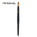 Kolinsky Nail Brush Round Head for Acrylic Extensions – Professional Black Wooden Handle Nail Art Brush with Genuine Kolinsky Hair Bristles