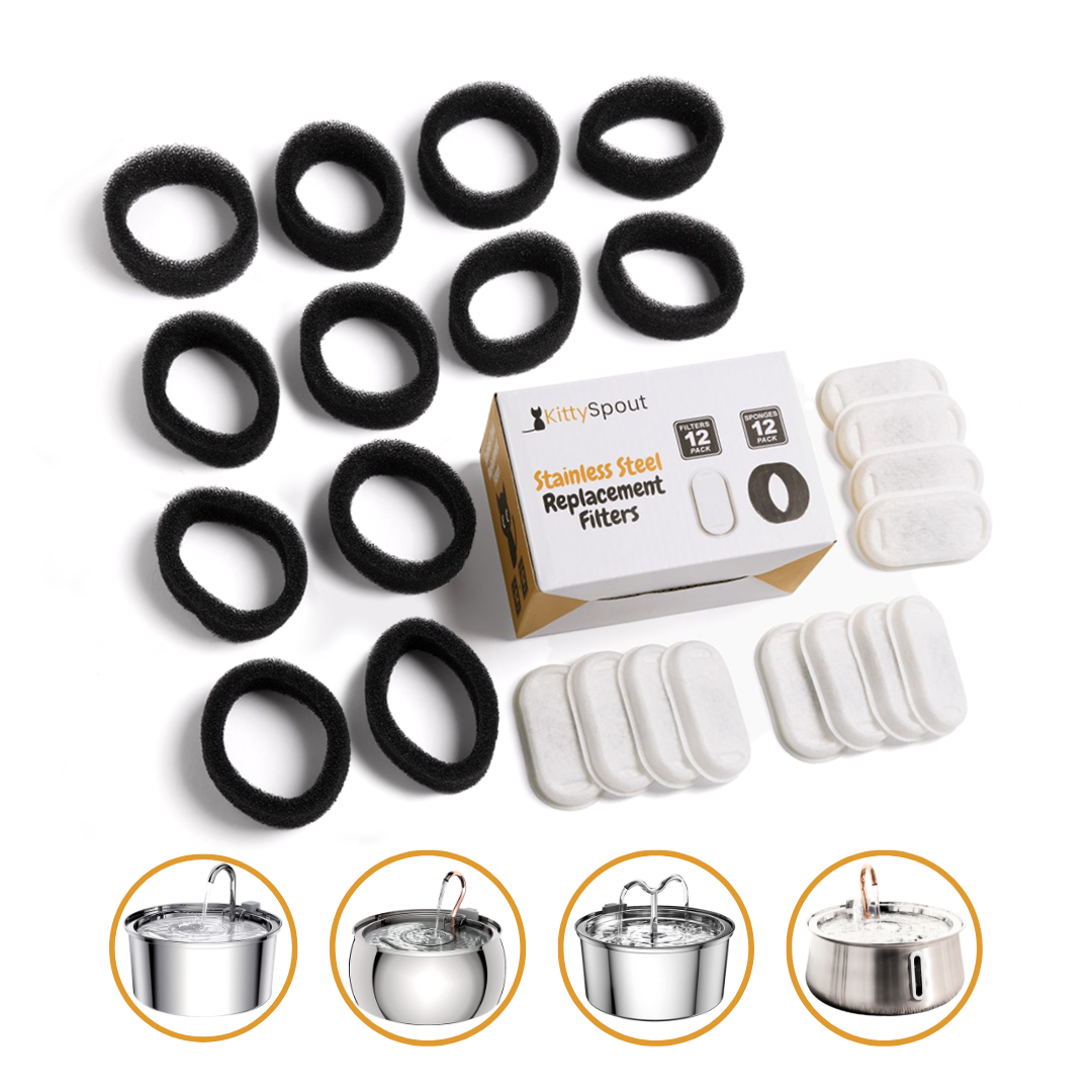 Pet Water Fountain Replacement Filters, 12x Filter Sets