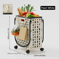 Foldable Shopping Cart with Wheels and Handle Large Capacity Portable Trolley for Grocery Camping Travel Laundry Beach Outdoor Home