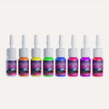 Tattoo Ink DMTATTOO UV Blacklight Set with Eight 5ml Bottles in White, Red, Orange, Green, Yellow, Purple, Blue and Pink