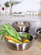 Extra-Large 40 cm Mixing Bowl with 12 cm Depth and Two Preserved Checkout Labels for Kitchen Prep