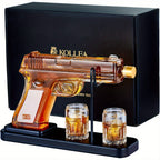 Pistol Whiskey Decanter Set with 2 Shot Glasses, Cool Liquor Dispenser Gift for Him, Husband, Dad
