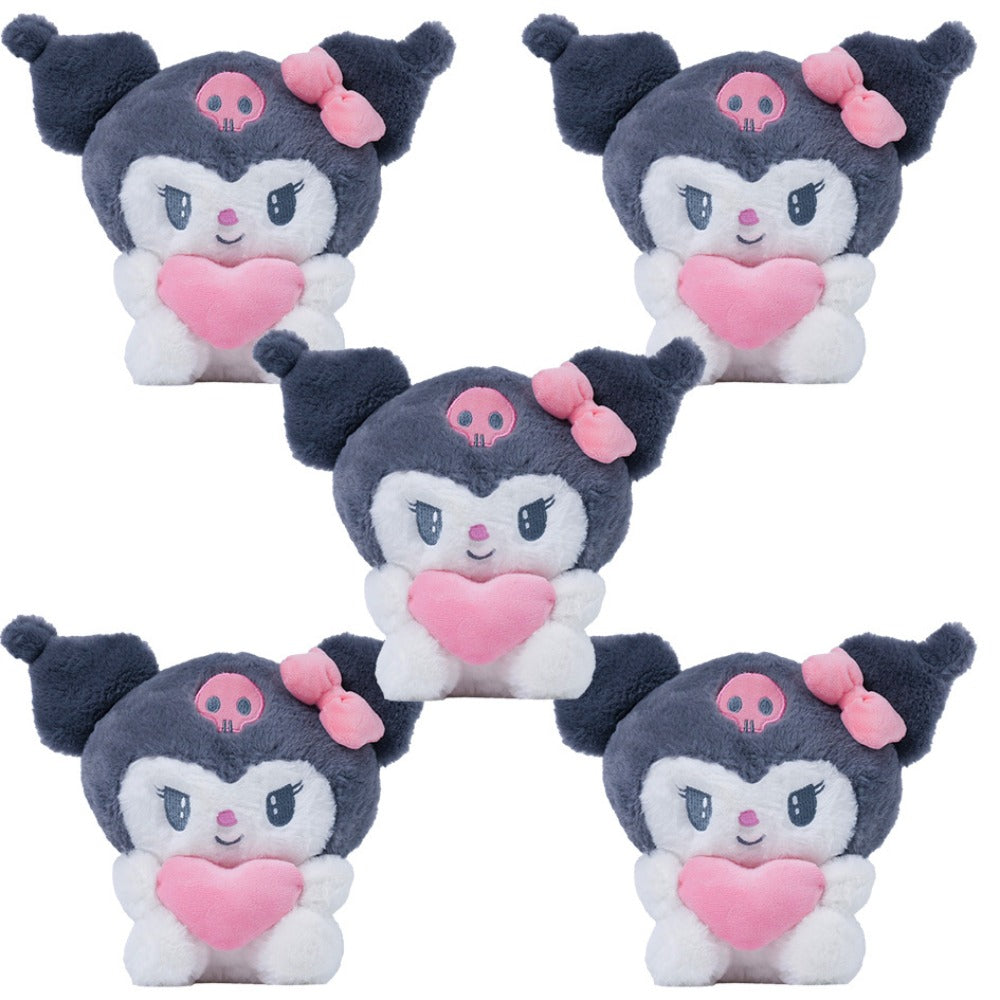 Plush Toy Heart-Holding Character Set with Five Pieces and Four Style Choices for Character Display, Room Decor and Gift Presentation