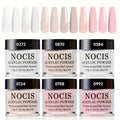 Six-Color Acrylic Nail Powder Set with Six 10g Jars in Light Nude, Pink and White Tones, Set 04