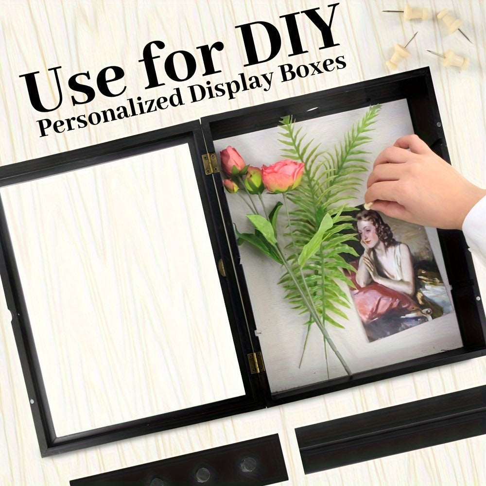 Shadow Box Frame 11x14 Large Memory Display Case with Linen Back – 4 Removable Shelves for Medals, Coins, Rings, Pins