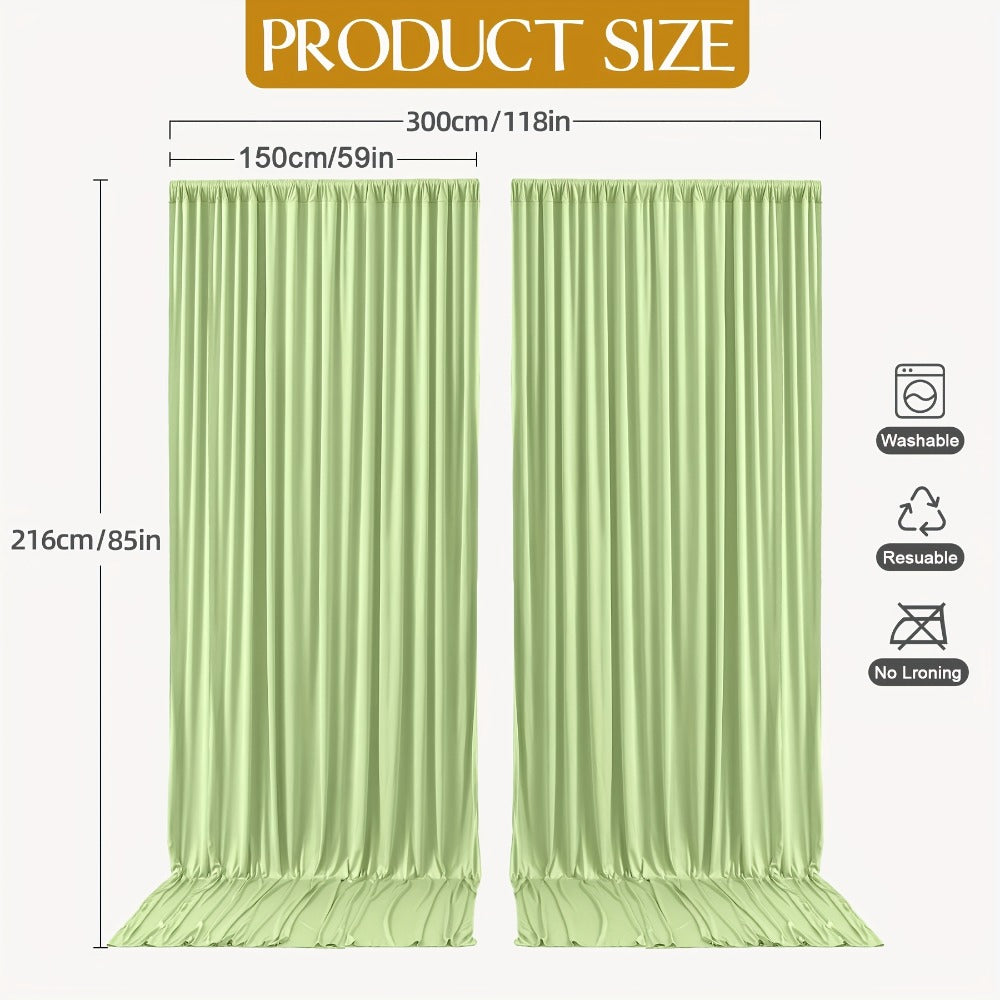 Party Backdrop Curtains 2pcs 59x118 Inch with Poles Wrinkle-Resistant Non-Transparent Fabric for an Everyday Personal Care Routine