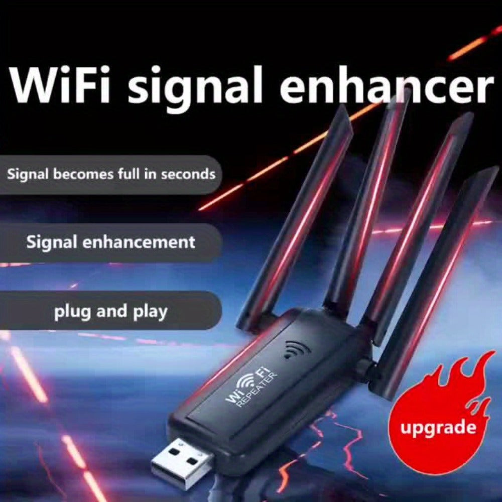 300Mbps WiFi Extender Plug-In Wall Design - Wireless Repeater & Signal Booster for Home Office, Apartment