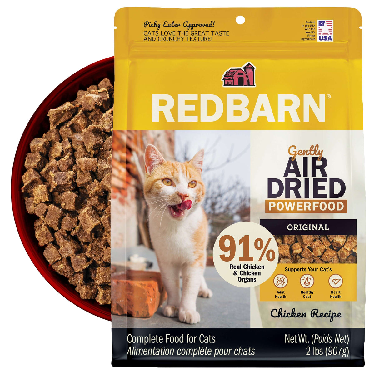 Air-Dried Chicken Cat Food, 2lb Bags - Case of 8