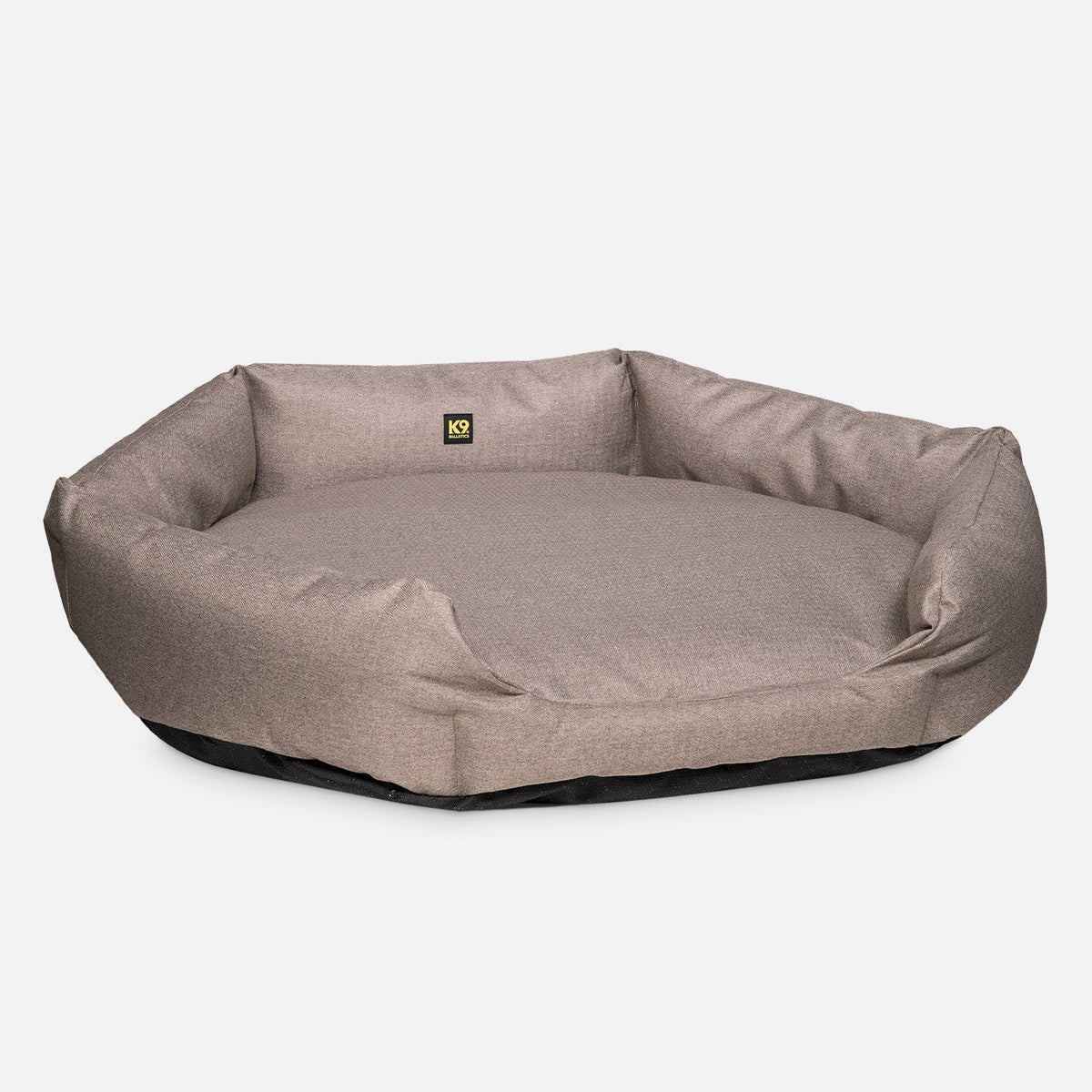 Ripstop Oval Bolster Dog Bed S / Taupe Premium Finish