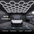 LED Hexagonal Garage Light 6500K, Super Bright Daylight White Shop Light 42W, 620W for Auto Detailing
