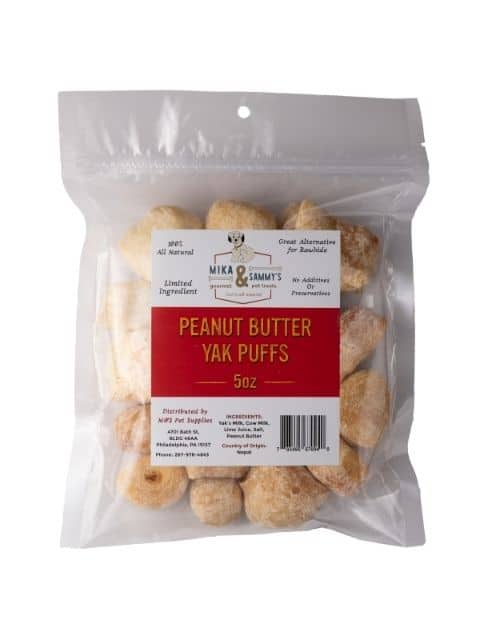 Peanut Butter Yak Cheese Dog Treat Puffs 5 OZ