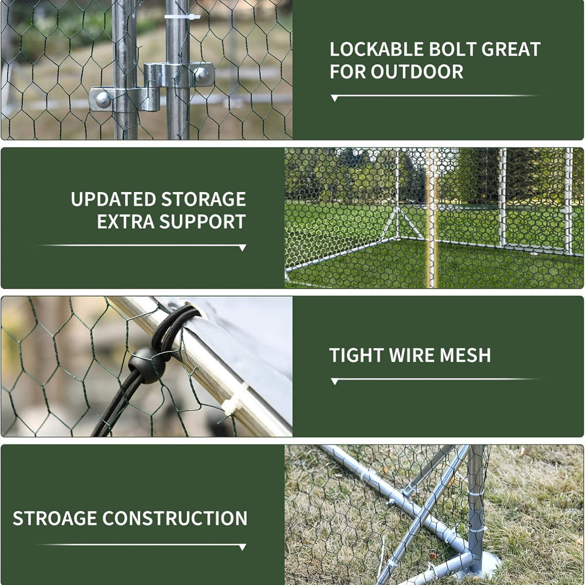 Metal Chicken Run Walk-in Poultry Enclosure with UV Protection - Dome Flat & Spire Roof Styles