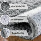 Area Rug, 6x9 Foot Tie-Dye Coffee Plush Shag Style with Machine-Wash Care and Source-Listed Backing
