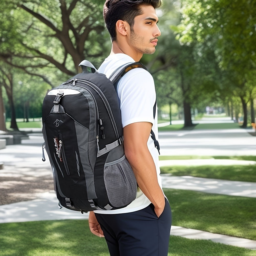 Hiking Backpack 25.8L Outdoor Mountaineering Bag – Large Capacity Travel Sports Rucksack with Torso Adjustment for Trekking, Camping