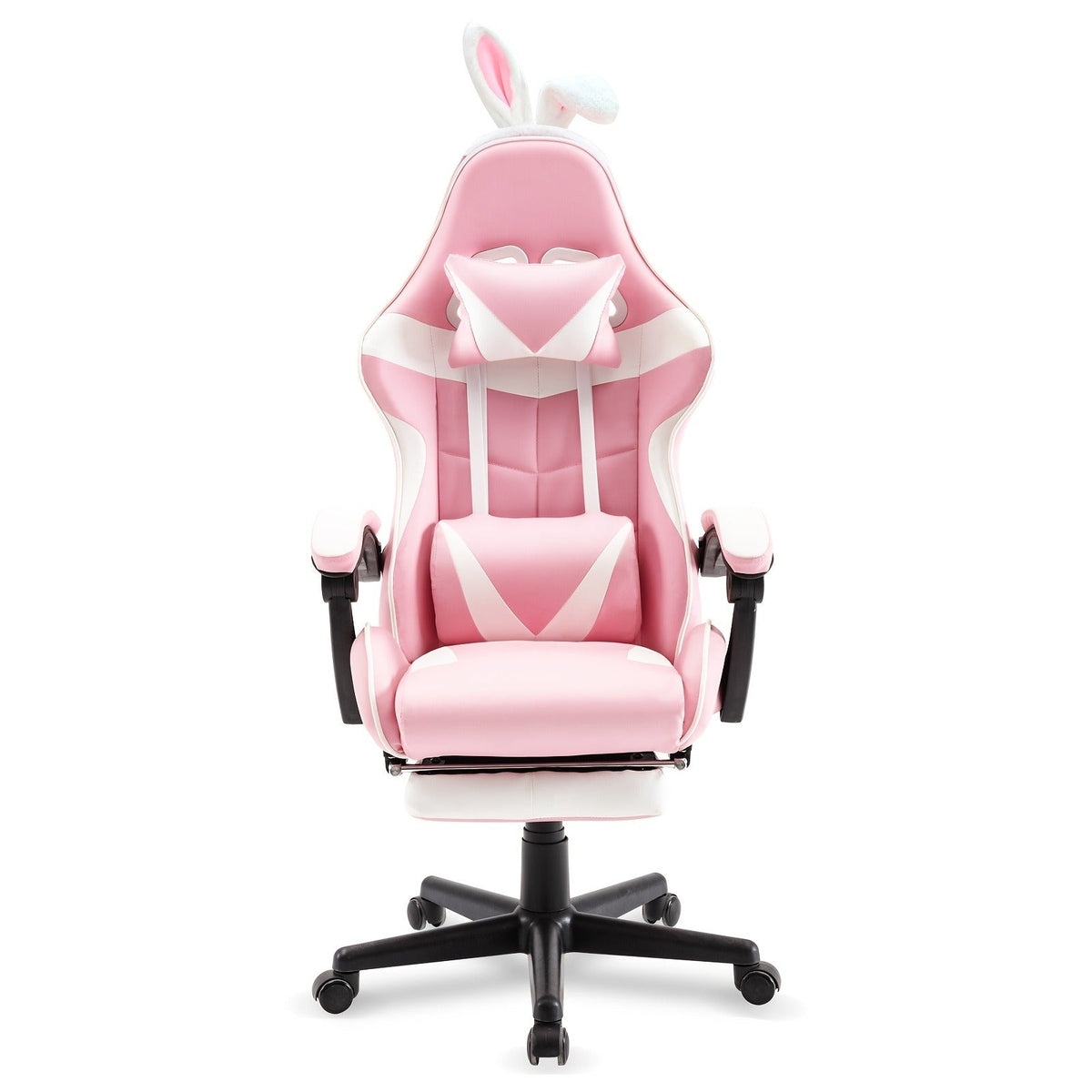 Gaming Chair Ergonomic Esports Chair – Skin-Friendly PU Leather, Thickened Board, Linkage Armrest, Adjustable Footrest & Headrest