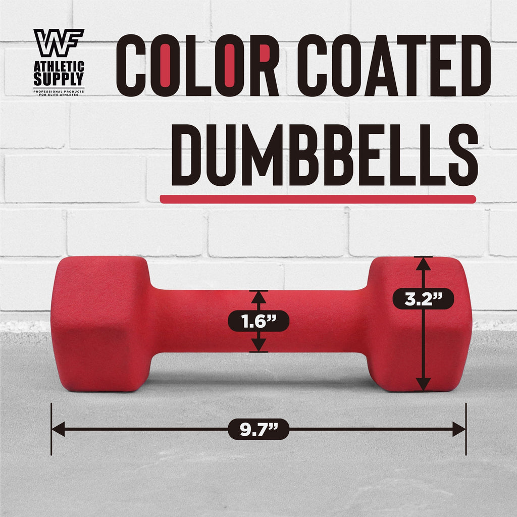 Neoprene Dumbbells Pair with Non-Slip Hex Shape – Color-Coded Hand Weights for Women & Men, Strength Training, Home Gym & Aerobics