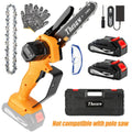 Mini Chainsaw Cordless 6-Inch Brushless with 20V 4.0Ah Rechargeable Battery, One-Hand Electric Handheld Chain Saw for Tree Trimming