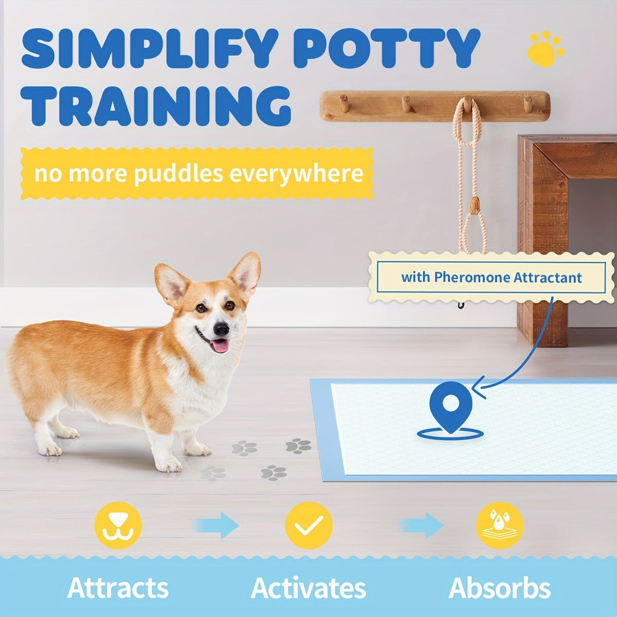 6-Layer Puppy Pads 100 Count – Super Absorbent Leak-Proof Odor Control Dog Pee Pads for Potty Training, Large & XL Size 34"x28" and 22"x22"
