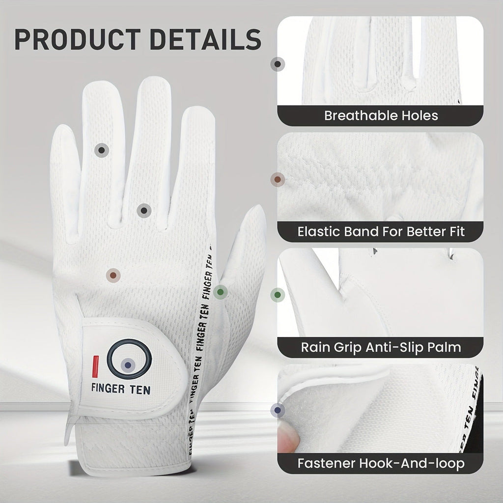 Wet Weather Golf Gloves Rain Grip 3-Pack for Men | Breathable Water-Resistant Golf Gloves for Left & Right Hand