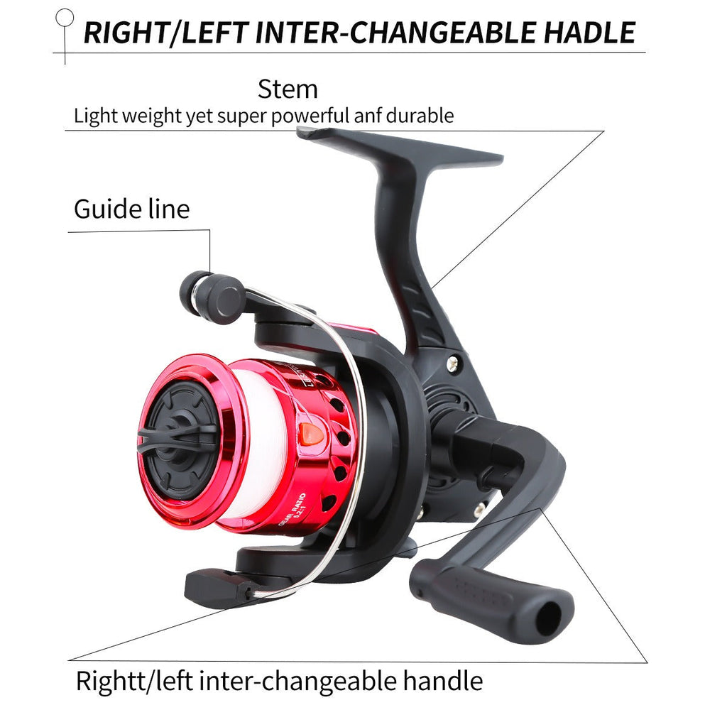 Beginner Fishing Rod & Reel Set – Couple Double Rod Wheel Kit with Red & Blue Fishing Poles 70.87" & 82.68"