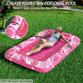 Tanning Pool Float 4-in-1, Inflatable Sunbathing Lounger with Detachable Pillow, Cup Holder & Wrap Rope