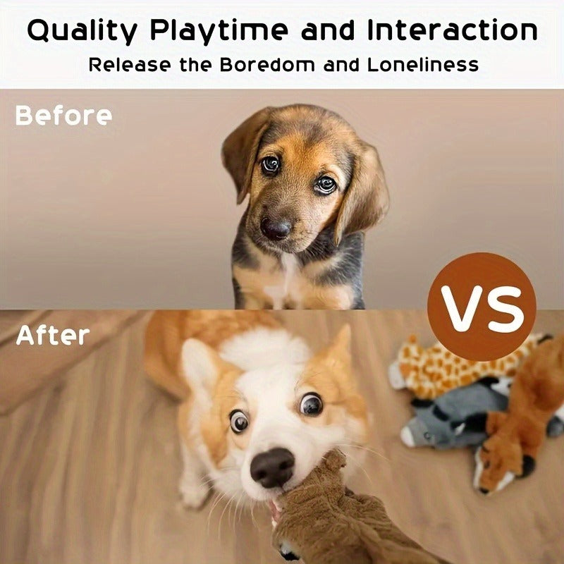 Durable Chew Toys for Dogs, Squeaky Dog Chew Toys Set – Durable Interactive Rubber Chew Toys for Small Medium Large Dogs