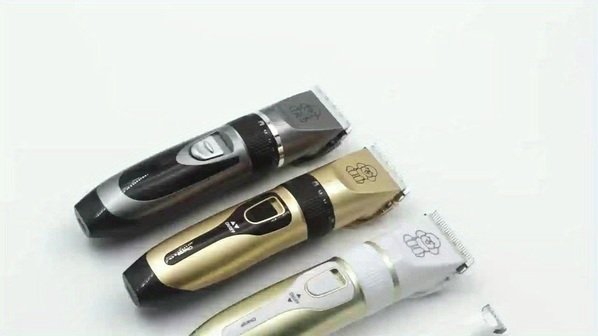 Pet Hair Clipper, USB-Rechargeable Cordless Trimmer with Adjustable Comb and Four Package Options