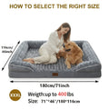 Orthopedic Dog Sofa Bed C-Shape Bolster – Washable Removable Cover, 3-Inch Thick Anti-Anxiety Plush, Nonskid Bottom for Extra Large Dogs