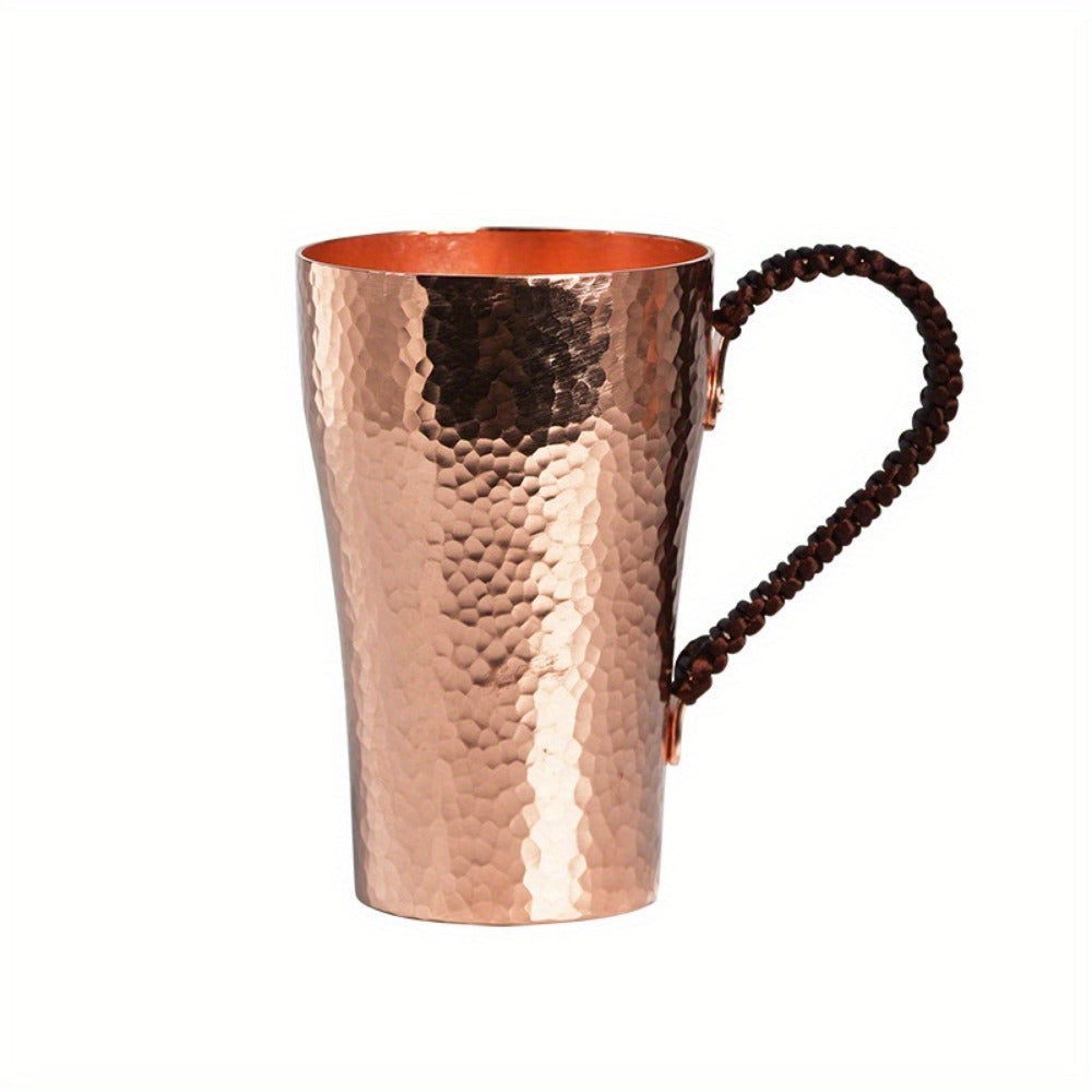 Handcrafted Copper Mug with Hammer Pattern – Pure Copper Coffee Mug, Tea Cup & Water Vessel – Artisan Copper Drinking Cup for Moscow Mule