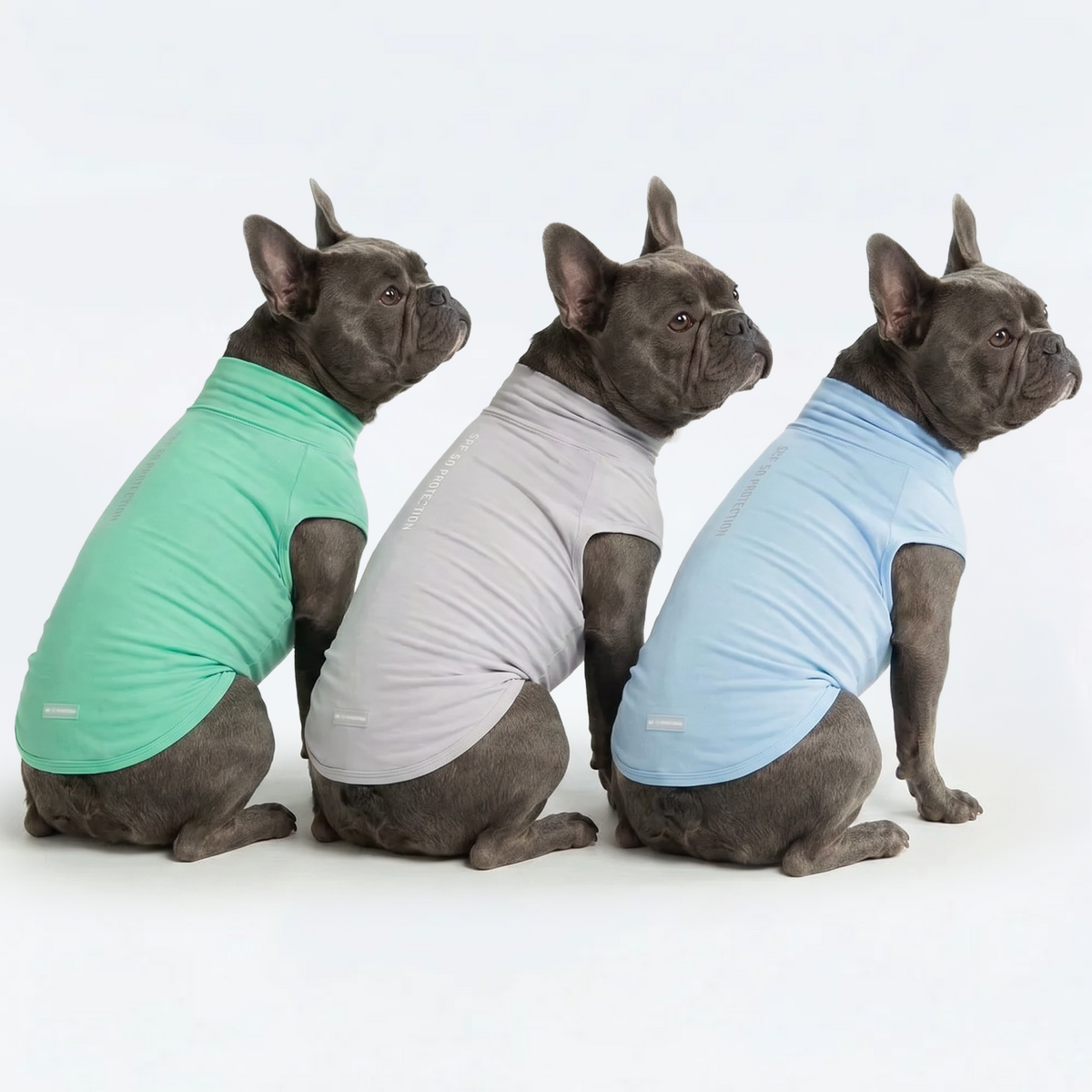UPF 30 Dog Sun Shirt, Grey Mint Blue / L