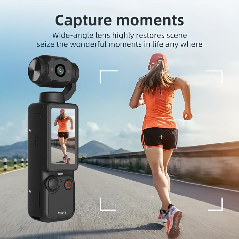 UHD Pocket Camera with 180° Rotating 1.9" Screen, 2000mAh Battery, Webcam Function, USB-C Charging, 32GB Memory Card Included