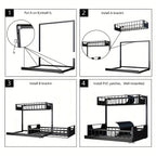 Two-Tier Sliding Under-Sink Organizer in Black, White or Gray with One- or Two-Pack Options