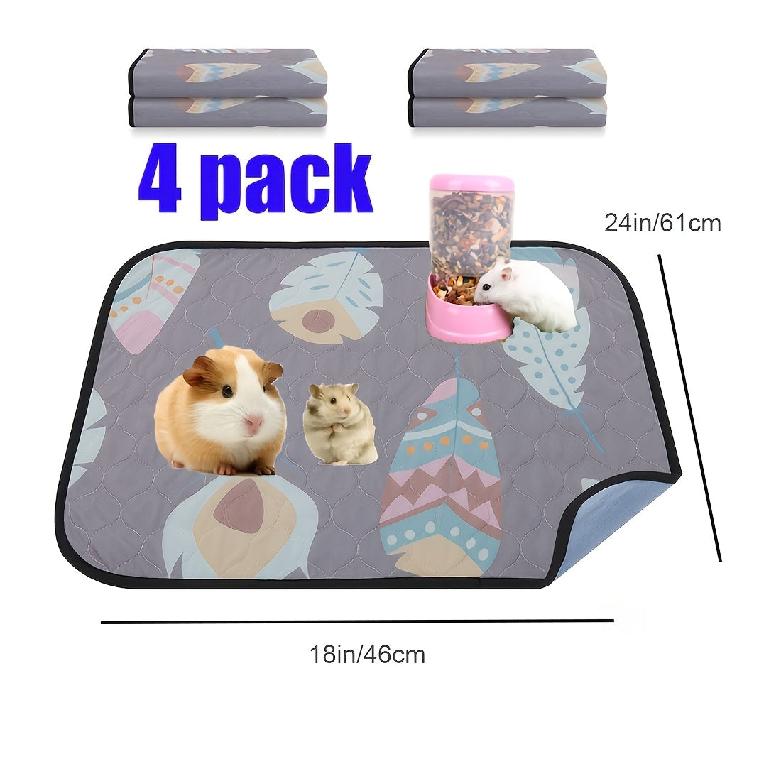 Dog Training Pads Washable Gray Pattern Mat with Four Size-Pack Options and Non-Slip Moisture Barrier