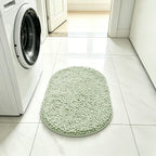 Oval Chenille-Style Bath Mat with Five Color Designs and 40 × 60 to 63 × 95 cm Size Options