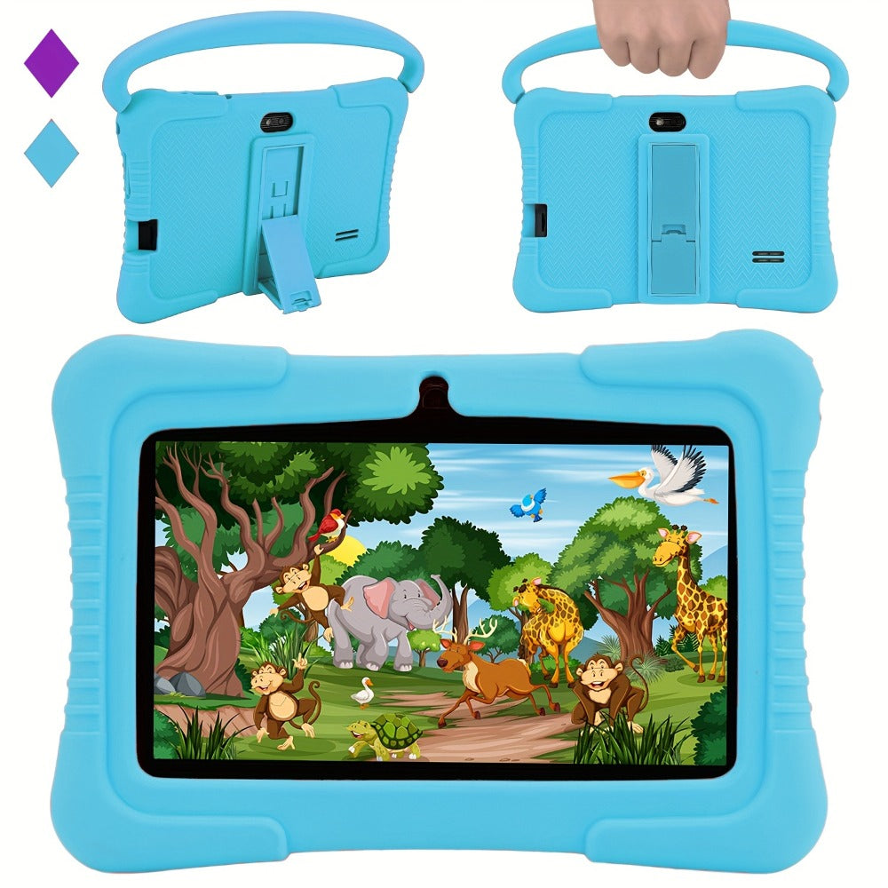 Kids Tablet 7 Inch Veidoo Android WiFi Eye Protection Screen Dual Camera Parental Control Educational Games Drop-Proof Silicone Cover 1+16GB