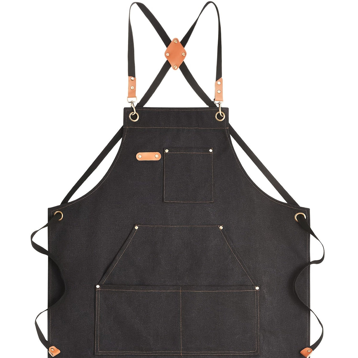 Chef Apron Crossback Canvas Work Apron with Extra Large Pockets for Men Women – Professional Kitchen Cooking BBQ Gardening Workshop Bib