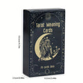Tarot Meaning Cards Reference Deck with 78 Illustrated Cards, Printed English Text and Compact Black Box
