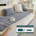 Sofa Cover Bohemian Quilted Shu Velveteen Panels with Ruffles and Design in Five Colors with Model-Specific Size and Color Options
