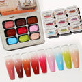 Gel Nail Polish Set 9 Colors Autumn Winter Gradient Collection, Firm Pat Glue Soak Off UV LED Gel Polish