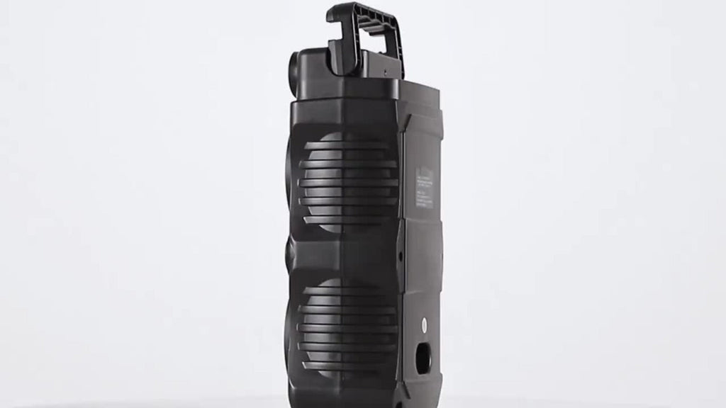 Portable Bluetooth Speaker with Dual Subwoofers, Color Lights, TWS, FM, USB, AUX, TF and Mic Input