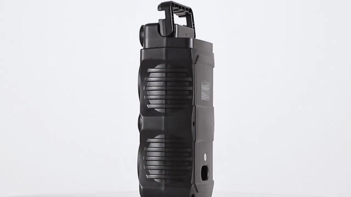 Portable Bluetooth Speaker with Dual Subwoofers, Color Lights, TWS, FM, USB, AUX, TF and Mic Input