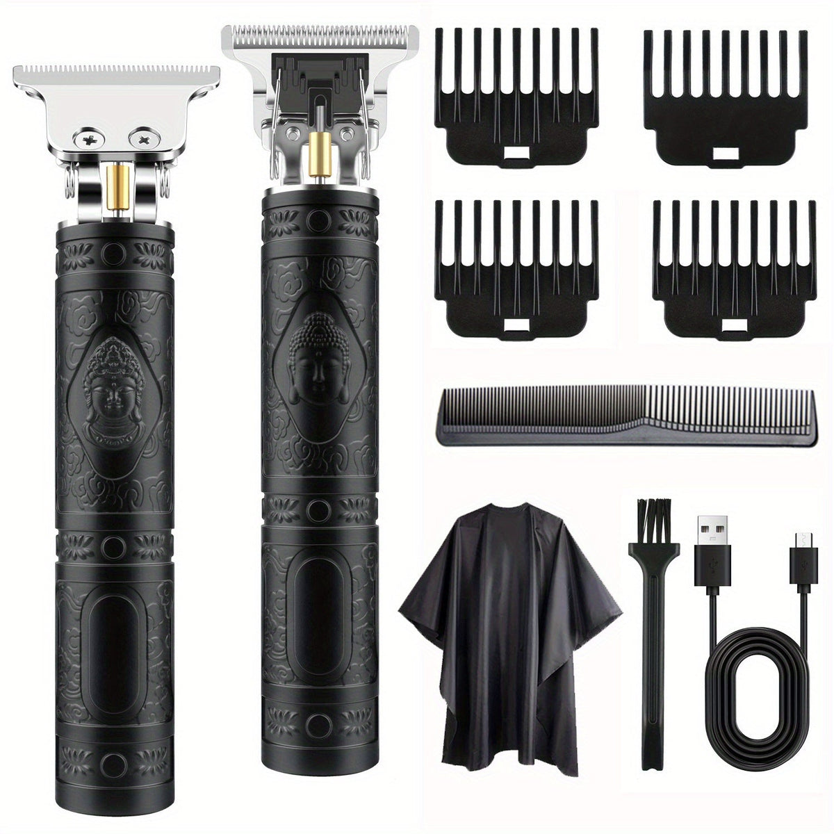 Electric Hair Clipper & Beard Trimmer Set for Men – USB Rechargeable Cordless Haircut Kit with 4 Guide Combs | Professional Home Barber