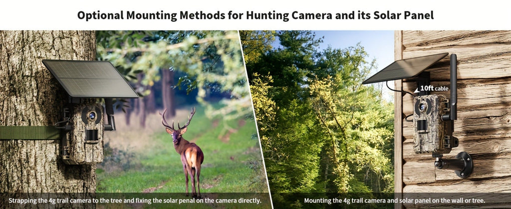 Solar Powered 4G Trail Camera 4K Live View 0.2s Trigger Speed 120° Wide Angle 850nm Night Vision No WiFi Needed Cellular Hunting Wildlife