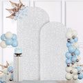 Glitter Sequin Arch Cover 2 Set 6Ft & 7.2Ft Metallic Spandex Payette Panel Wedding Arch Backdrop Cover for Wedding Ceremony, Birthday Party