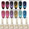 Dopamine Cat Eye Gel Polish Set with Six Magnetic Colors and Photo Frame Bottles for UV LED Nail Art