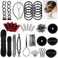 51-Piece Hair Styling Tool Set Braiding Kit with Clips Donut Bun Maker Hair Pins Curlers Braid Accessories for Women Bridal Wedding Updo